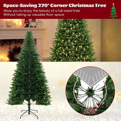 8 FT Corner Artificial Christmas Tree with 1137 Branch Tips and 360 Warm White LED Lights Christmas Tree   at Gallery Canada