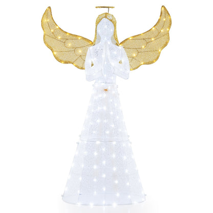 5 ft Festive Pre-Lit Angel with Halo and 150 LED Lights, White Christmas Decor & Accessories White  at Gallery Canada