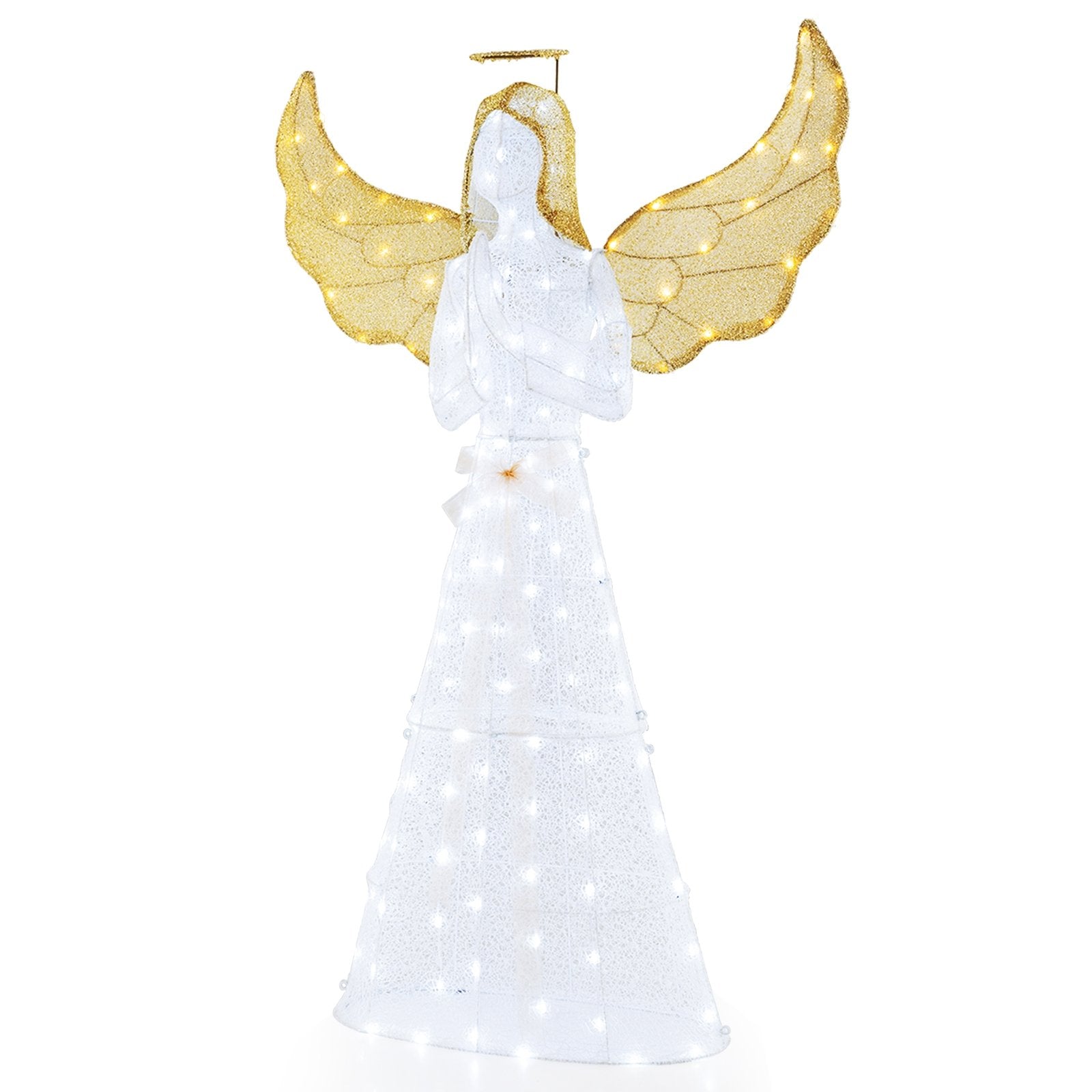 5 ft Festive Pre-Lit Angel with Halo and 150 LED Lights, White Christmas Decor & Accessories   at Gallery Canada