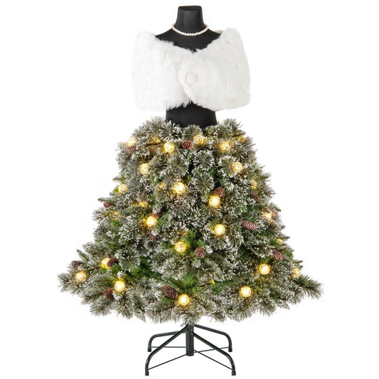 5 FT Pre-lit Mannequin Artificial Christmas Tree Hinged Dress Form Xmas Tree with 465 Branch Tips Christmas Tree Options  at Gallery Canada