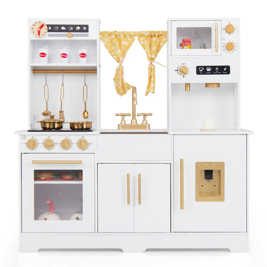 Pretend Play Kitchen for Kids with Coffee Maker, White Play Kitchen Sets White  at Gallery Canada