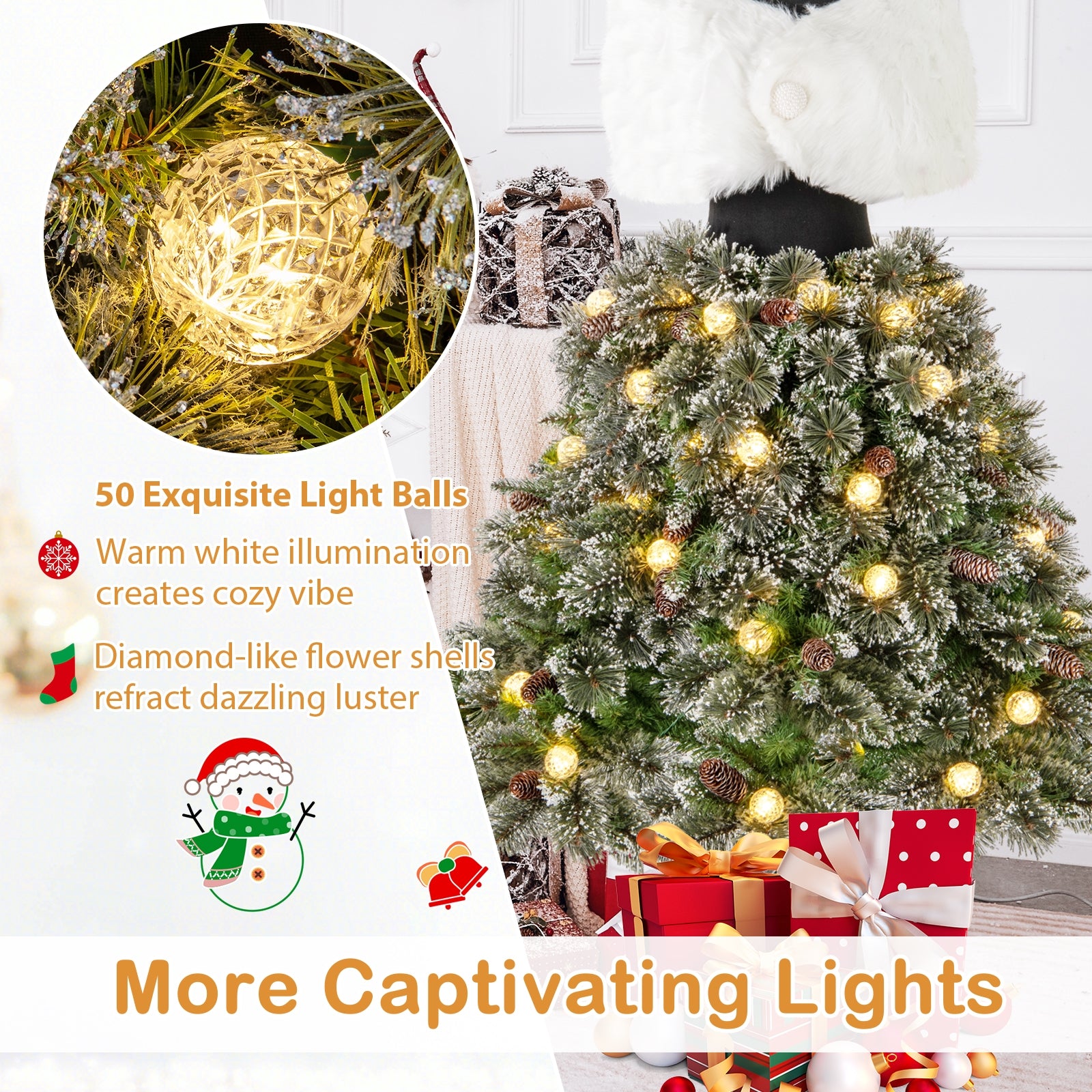 5 FT Pre-lit Mannequin Artificial Christmas Tree Hinged Dress Form Xmas Tree with 465 Branch Tips, Green Christmas Tree at Gallery Canada