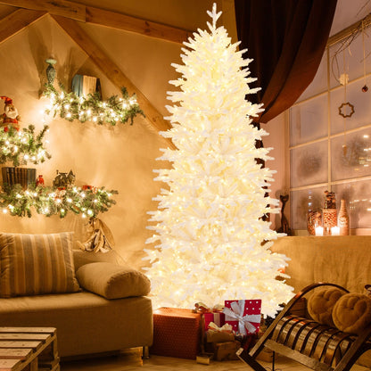 7 FT Artificial Xmas Tree with 1880 PE PVC Branch Tips for Party and Carnival, White Christmas Tree   at Gallery Canada