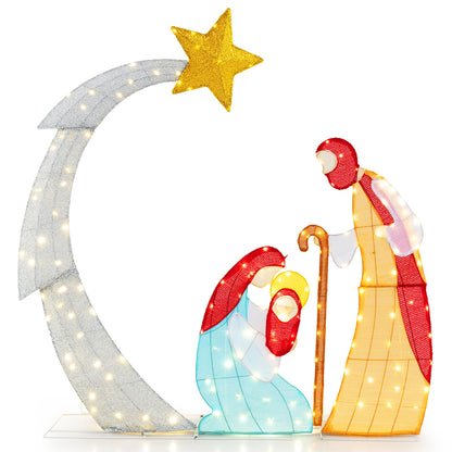 5 ft Christmas Nativity Set Pre-Lit Nativity Scene with 140 Warm White LED Lights Christmas Decor & Accessories Options  at Gallery Canada