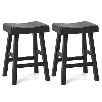 24 Inches Counter Height Stools Set of 2 with Footrest for Restaurant Cafe Pub, Black Bar Stools Black  at Gallery Canada