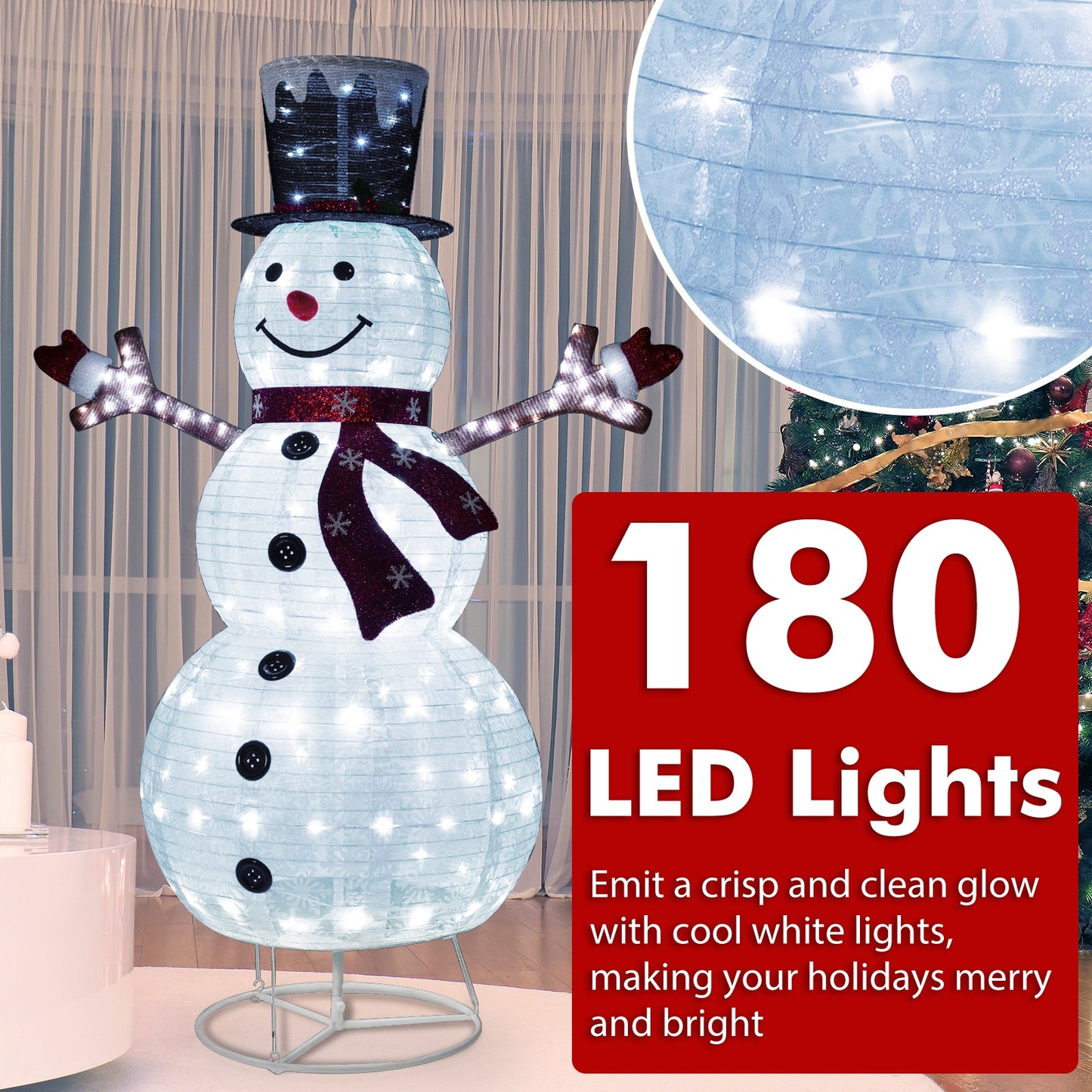 Pre-Lit Pop-up Christmas Decoration with 180 Cold White LED Lights, White Christmas Decor & Accessories   at Gallery Canada