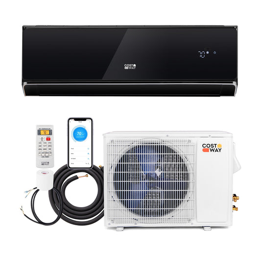 17000 BTU 21 SEER2 208-230V Wifi Enabled Mini Split Air Conditioner and Heater Black, Black Mini Split Air Conditioners Black  at Gallery Canada