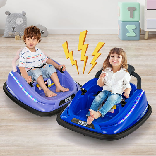 12V Kids Bumper Car Ride on Toy with Remote Control and 360 Degree Spin Rotation, Purple Powered Ride On Toys Purple  at Gallery Canada