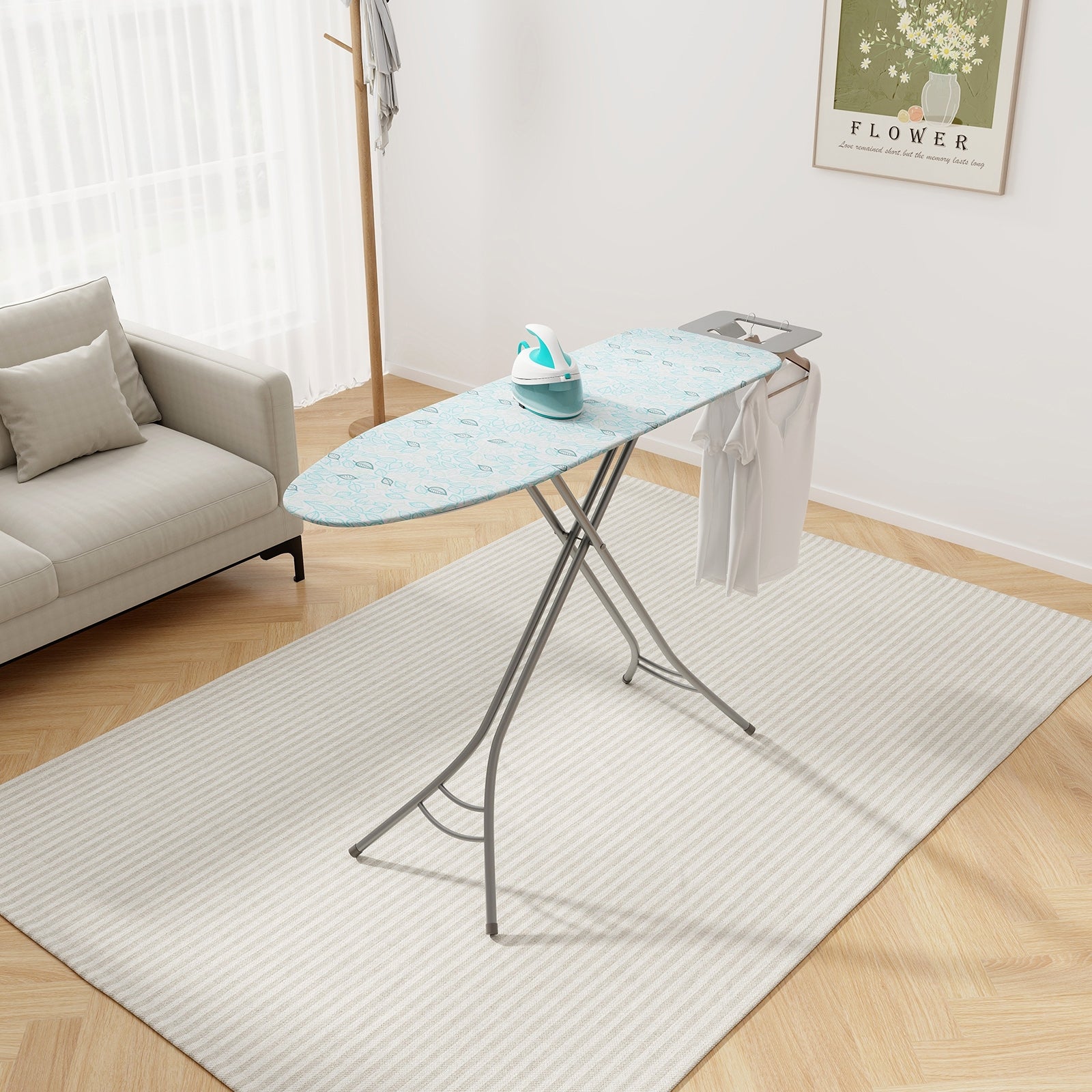 Foldable Ironing Board with Iron Rest and Adjustable Height, Turquoise Dryers   at Gallery Canada