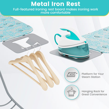 Foldable Ironing Board with Iron Rest and Adjustable Height, Turquoise Dryers   at Gallery Canada