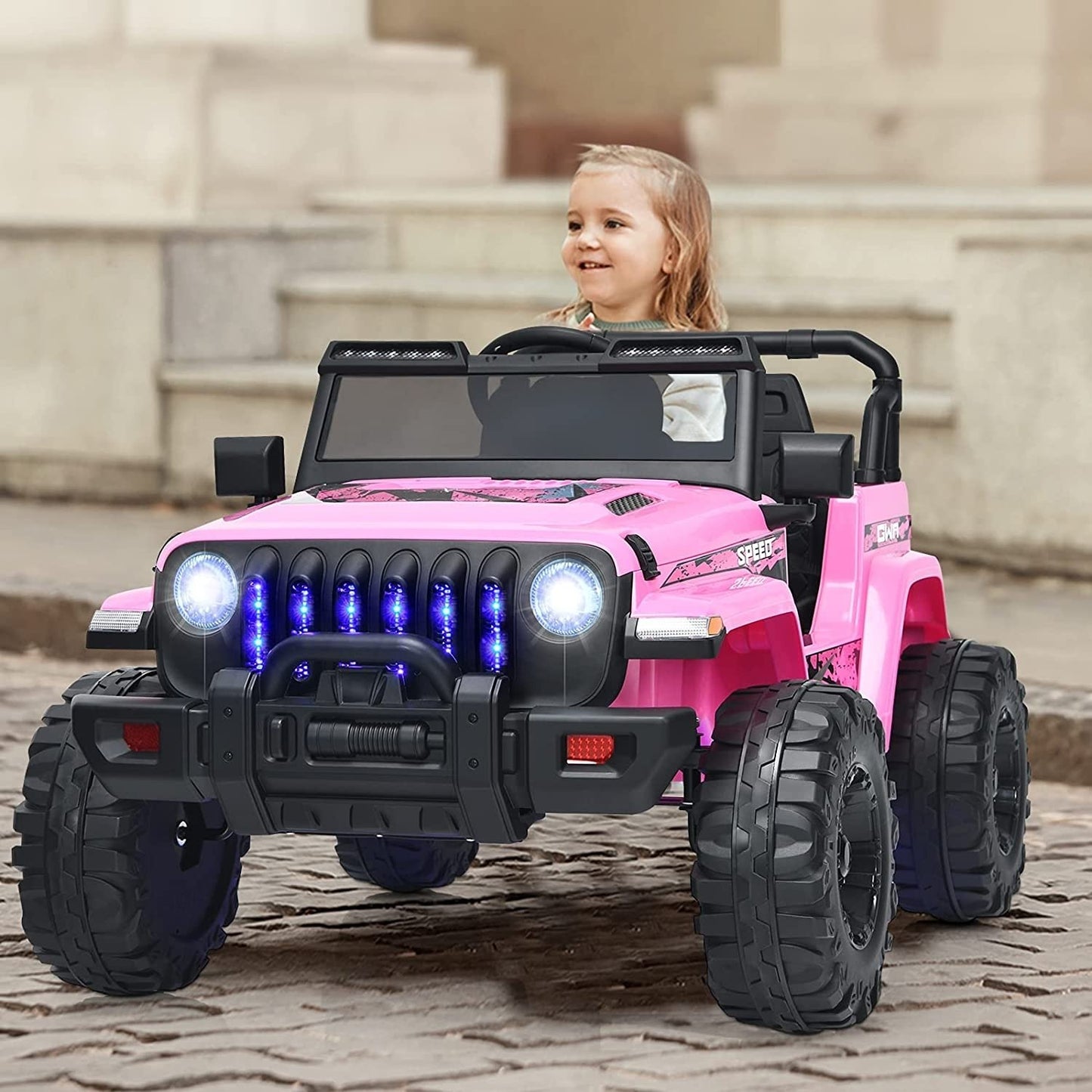 12V Kids Ride-on Jeep Car with 2.4 G Remote Control, Pink Powered Ride On Toys   at Gallery Canada