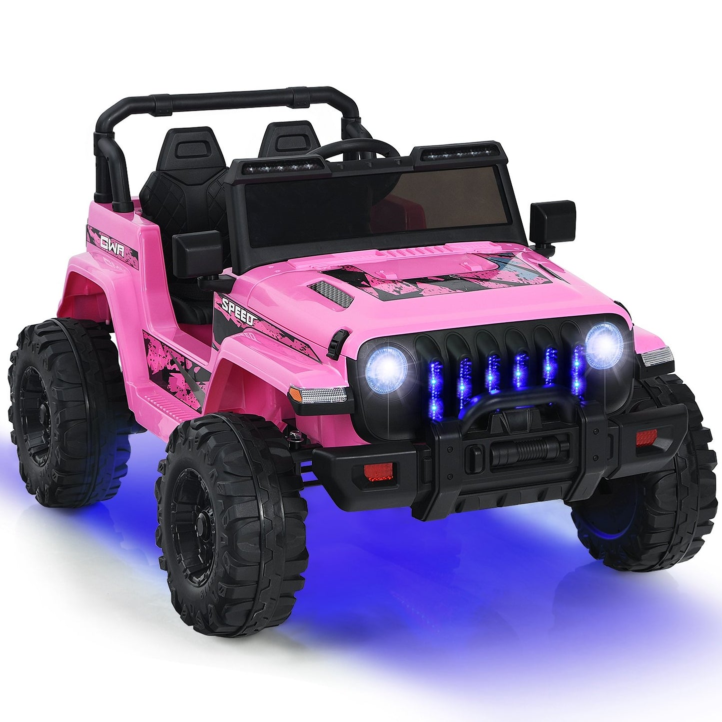 12V Kids Ride-on Jeep Car with 2.4 G Remote Control, Pink Powered Ride On Toys Pink  at Gallery Canada