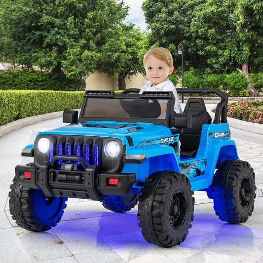 12V Kids Ride-on Jeep Car with 2.4 G Remote Control, Blue Powered Ride On Toys Blue  at Gallery Canada