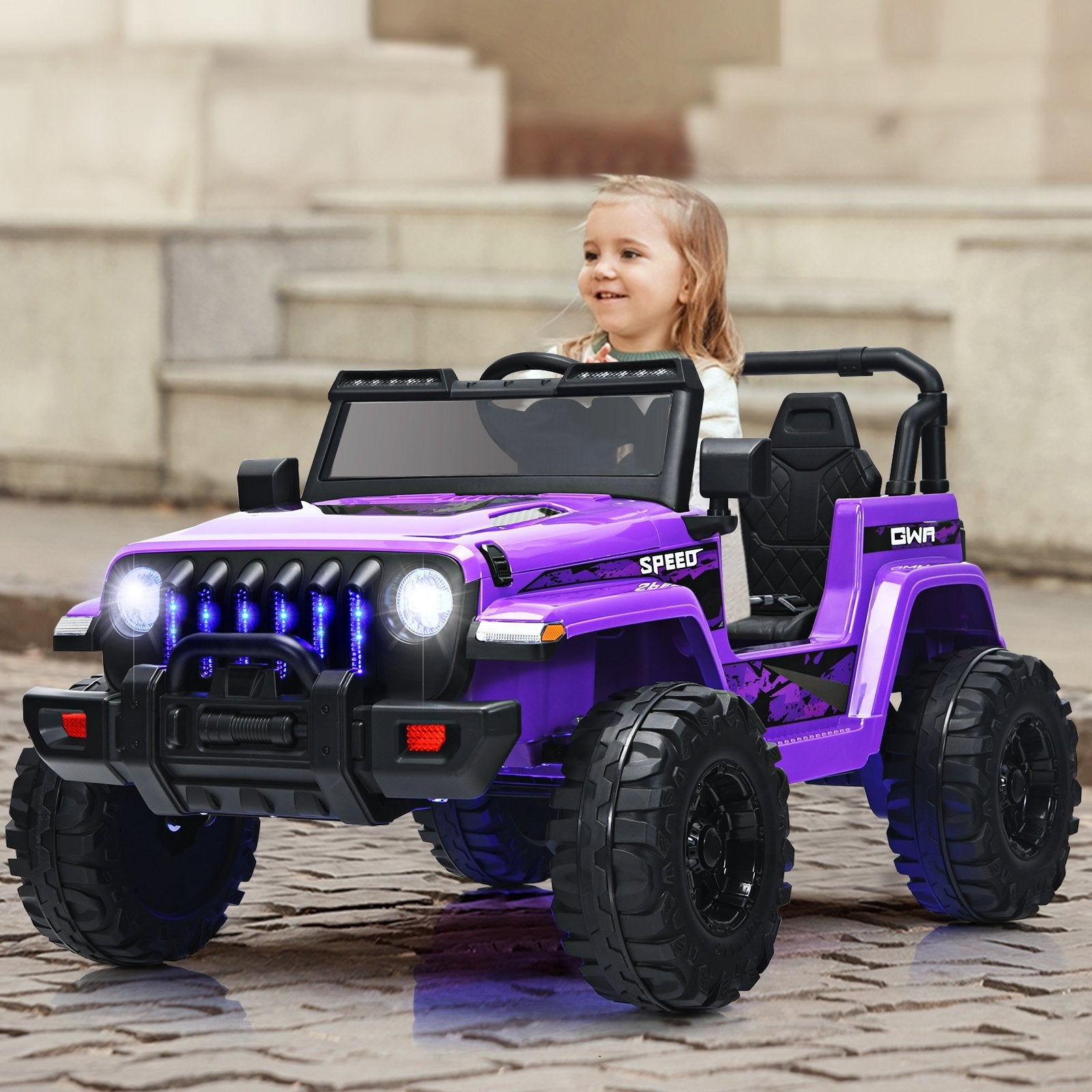 12V Kids Ride-on Jeep Car with 2.4 G Remote Control, Purple Powered Ride On Toys   at Gallery Canada