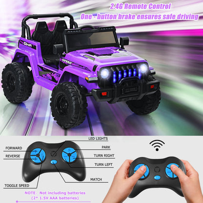 12V Kids Ride-on Jeep Car with 2.4 G Remote Control, Purple Powered Ride On Toys   at Gallery Canada