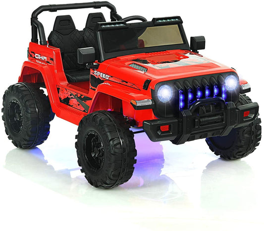 12V Kids Ride-on Jeep Car with 2.4 G Remote Control, Red Powered Ride On Toys Red  at Gallery Canada