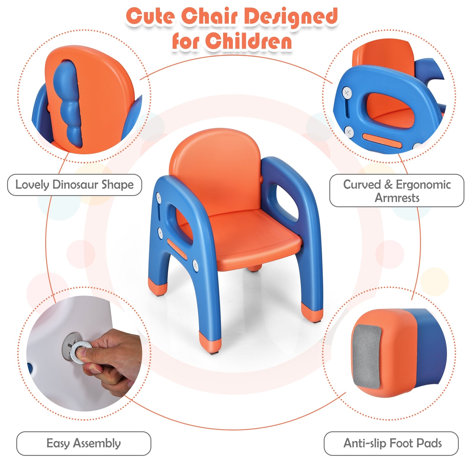 Kids Activity Table and Chair Set with Montessori Toys for Preschool and Kindergarten, Orange Kids Table & Chair Sets   at Gallery Canada