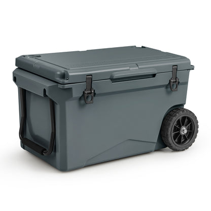 75 Quart Portable Cooler Rotomolded Ice Chest with Handles and Wheels, Gray Coolers Gray  at Gallery Canada