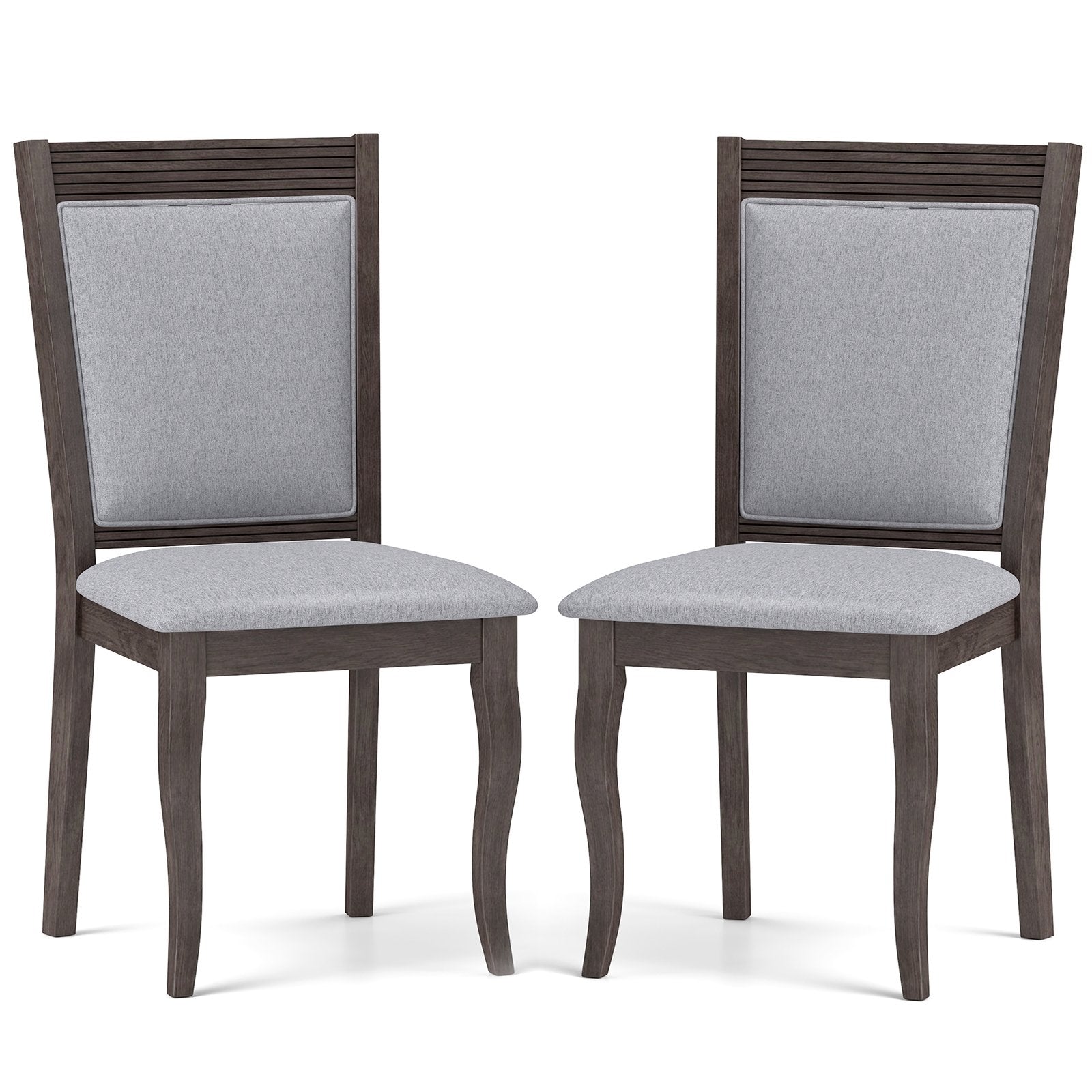 Wood Dining Chairs Set of 2 with Rubber Wood Frame and Padded Seat, Brown Dining Chairs Brown  at Gallery Canada