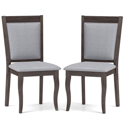 Wood Dining Chairs Set of 2 with Rubber Wood Frame and Padded Seat, Brown Dining Chairs Brown  at Gallery Canada