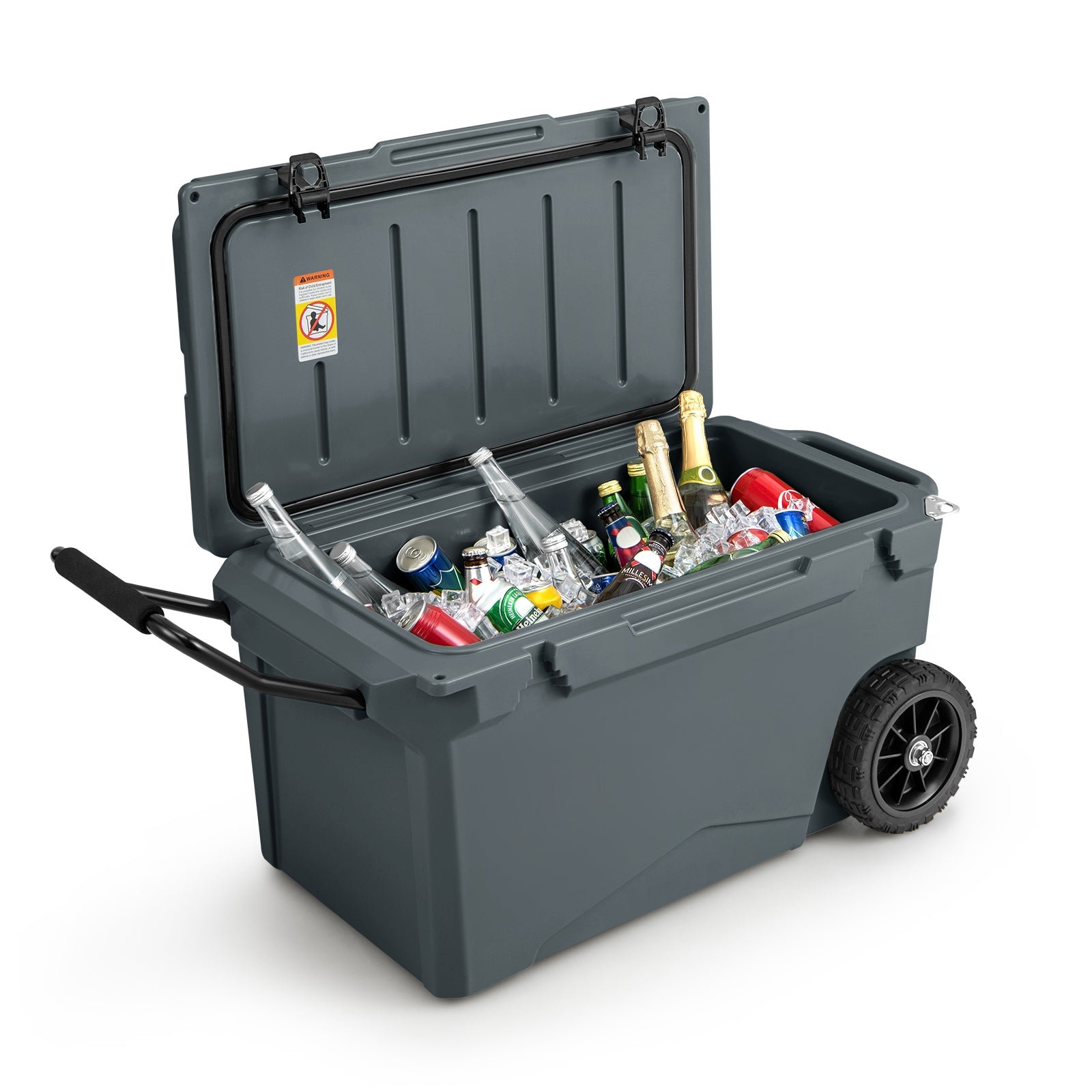 75 Quart Portable Cooler Rotomolded Ice Chest with Handles and Wheels, Gray Coolers   at Gallery Canada