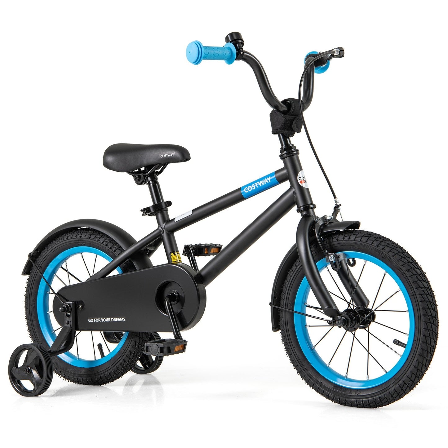 Kids Bike with Adjustable Handlebar and Saddle Black-14 inches, Black Kids Bike Black 14 Inch  at Gallery Canada