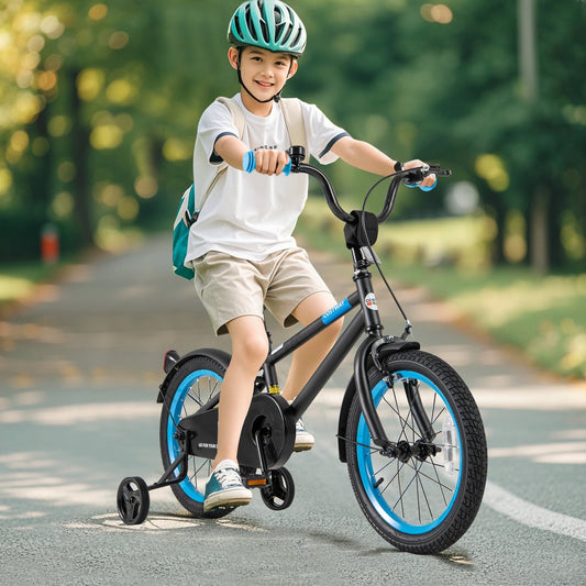 Kids Bike with Adjustable Handlebar and Saddle Black-16 inches, Black Kids Bike Black 16 Inch  at Gallery Canada