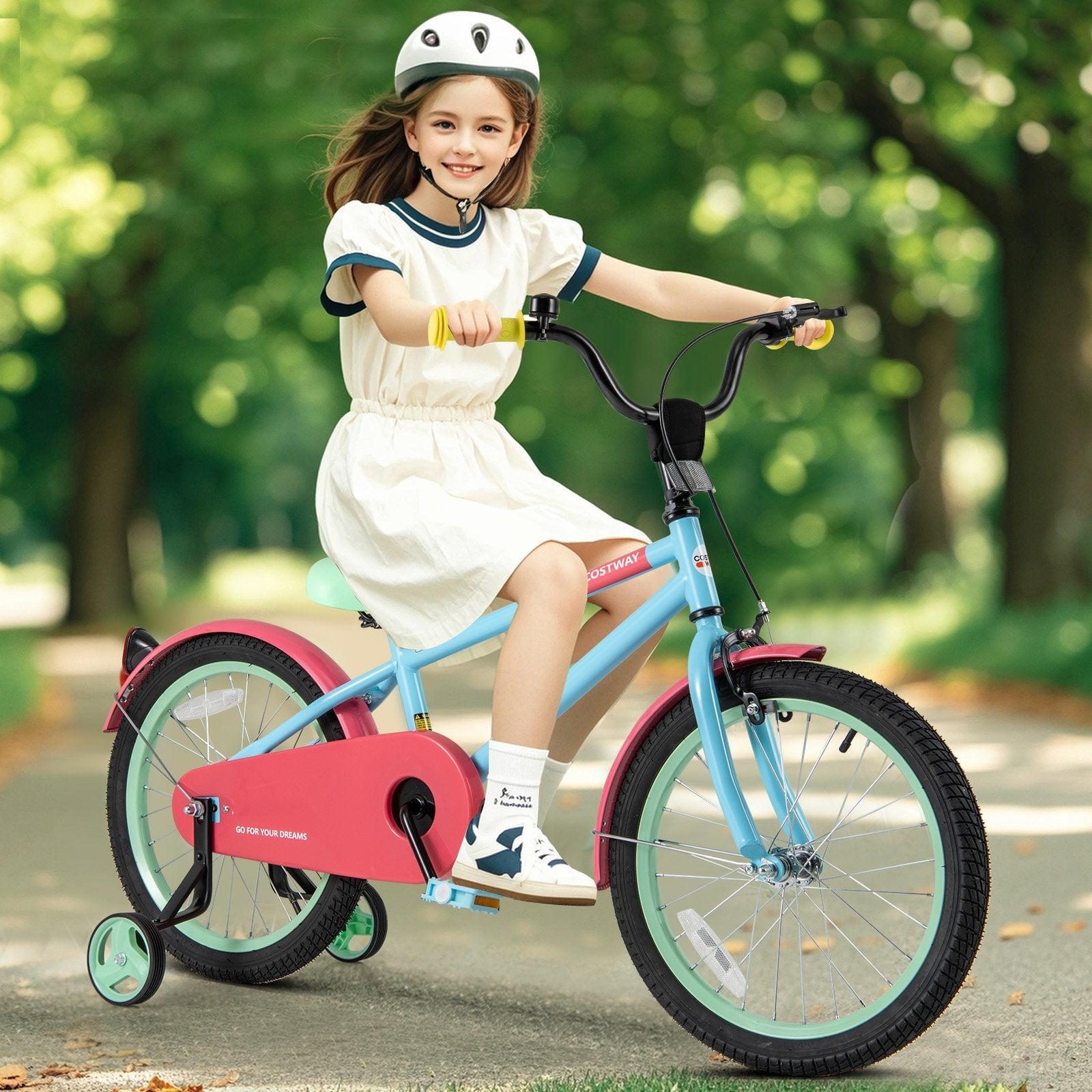 Kids Bike with Adjustable Handlebar and Saddle Blue-18 inches, Blue Kids Bike   at Gallery Canada