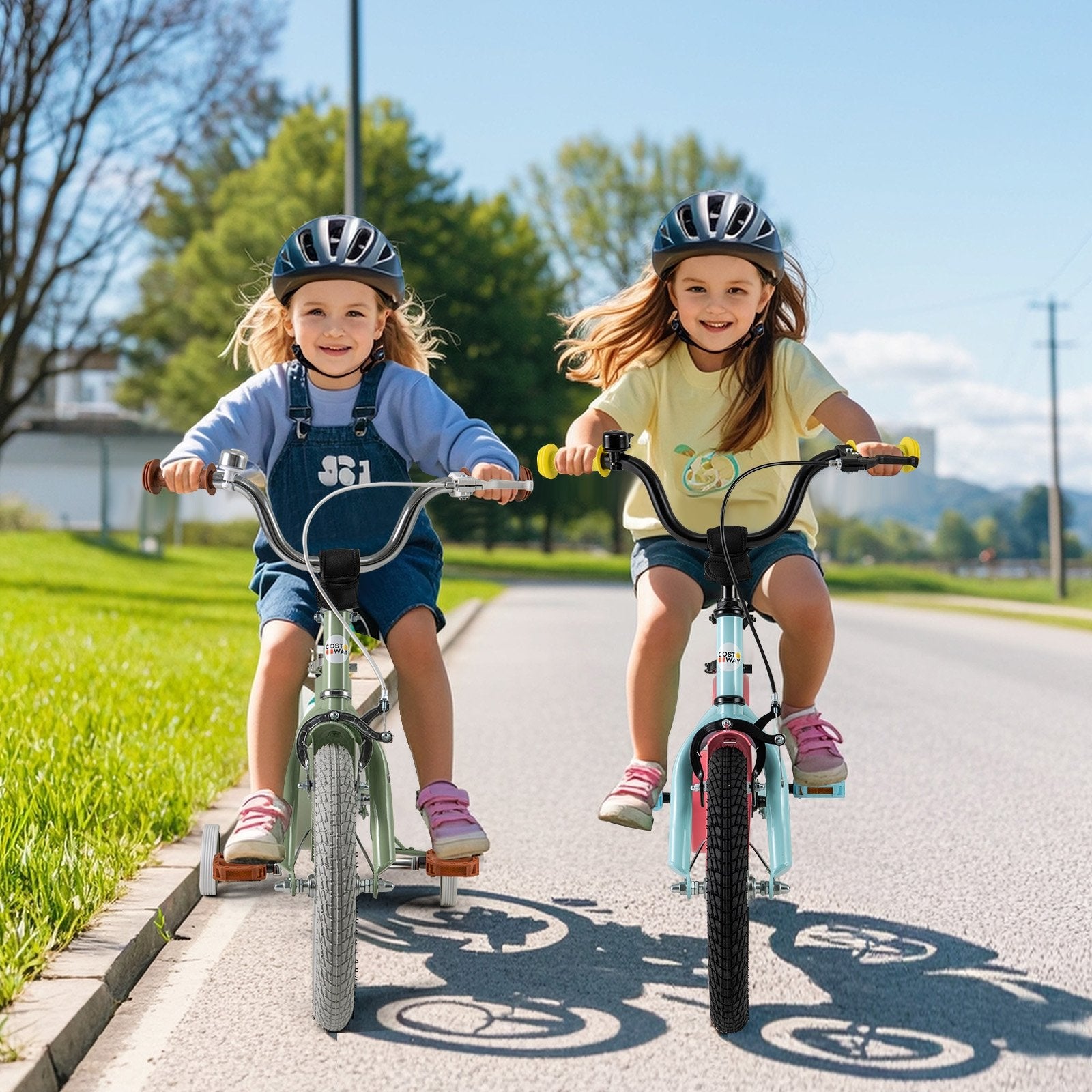 Kids Bike with Adjustable Handlebar and Saddle Blue-18 inches, Blue Kids Bike   at Gallery Canada