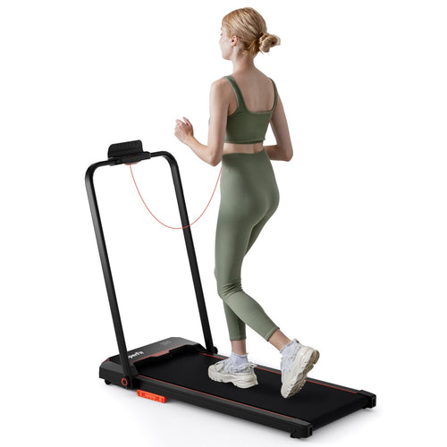 3 in 1 Folding Treadmill with Remote Control and LED Display, Black