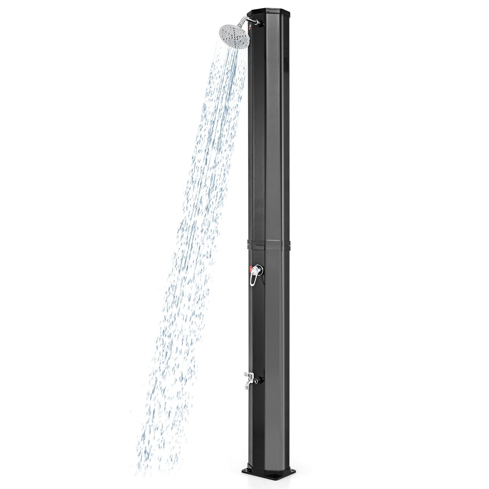 7.5 Feet 15.9 Gallon Solar Heated Outdoor Shower with Shower Head, Black Portable Toilets & Showers   at Gallery Canada