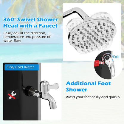 7.5 Feet 15.9 Gallon Solar Heated Outdoor Shower with Shower Head, Black Portable Toilets & Showers   at Gallery Canada