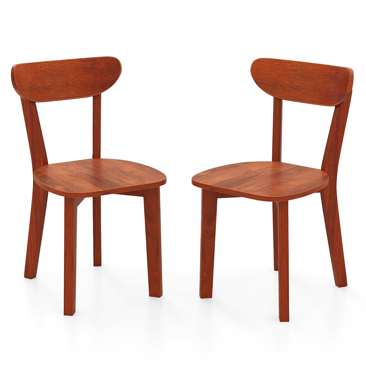 Solid Wood Dining Chair Set of 2 with Curved Backrest and Rubber Wood Frame, Espresso Dining Chairs Espresso  at Gallery Canada