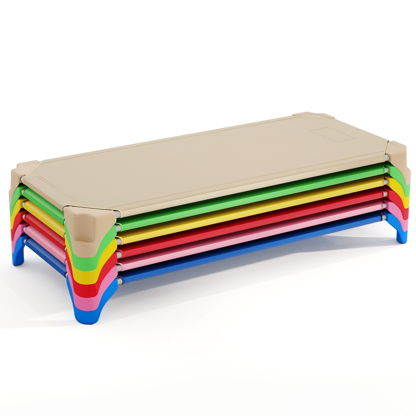 Portable 6 Pack Stackable Daycare Cots Sleeping Bed for Kids 52 Inch, Multicolor Toddler Beds Multicolor at Gallery Canada