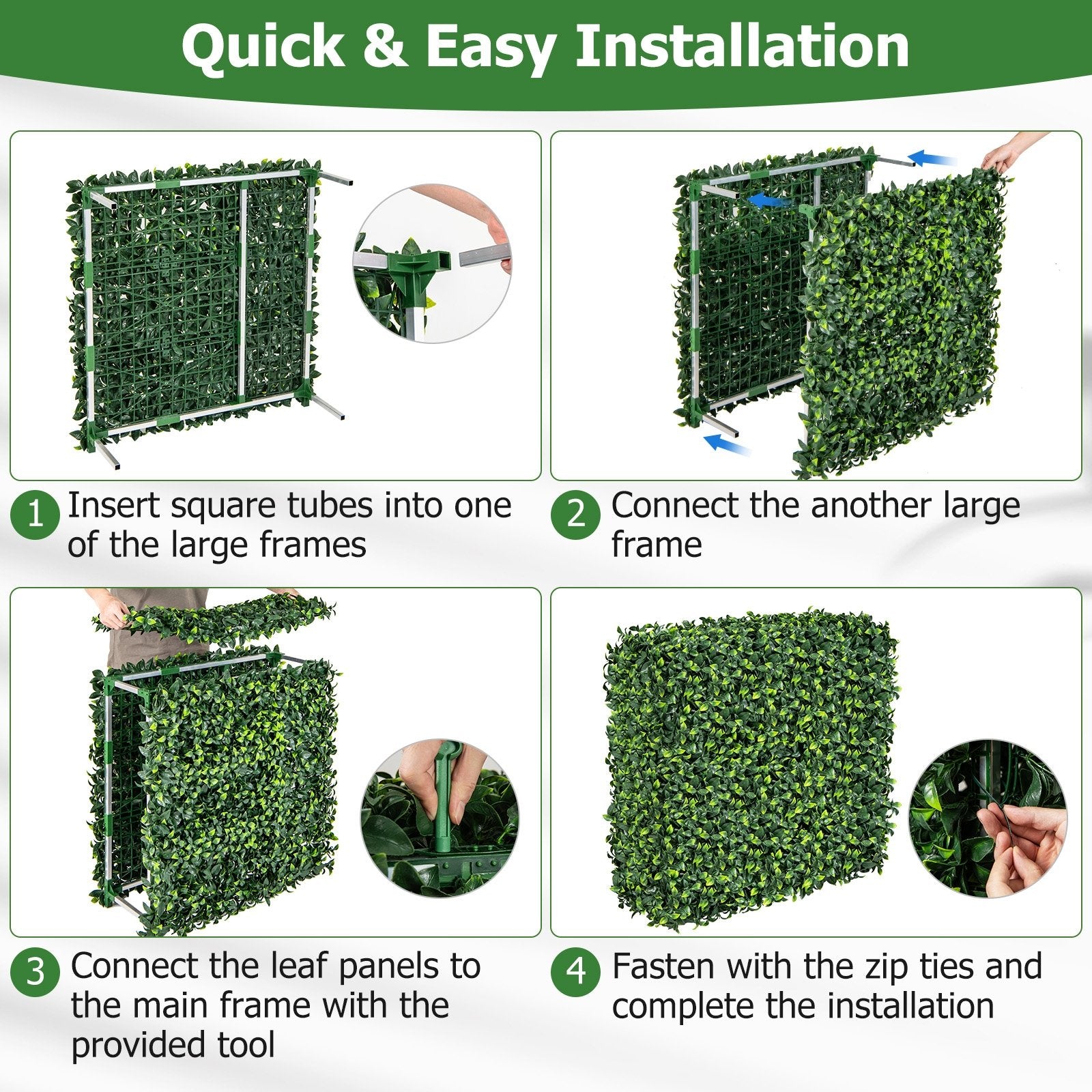 Faux Greenery Room Divider Decorative Privacy Screen Fence Hedge Wall-M, Green Decorative Fencing & Flooring   at Gallery Canada