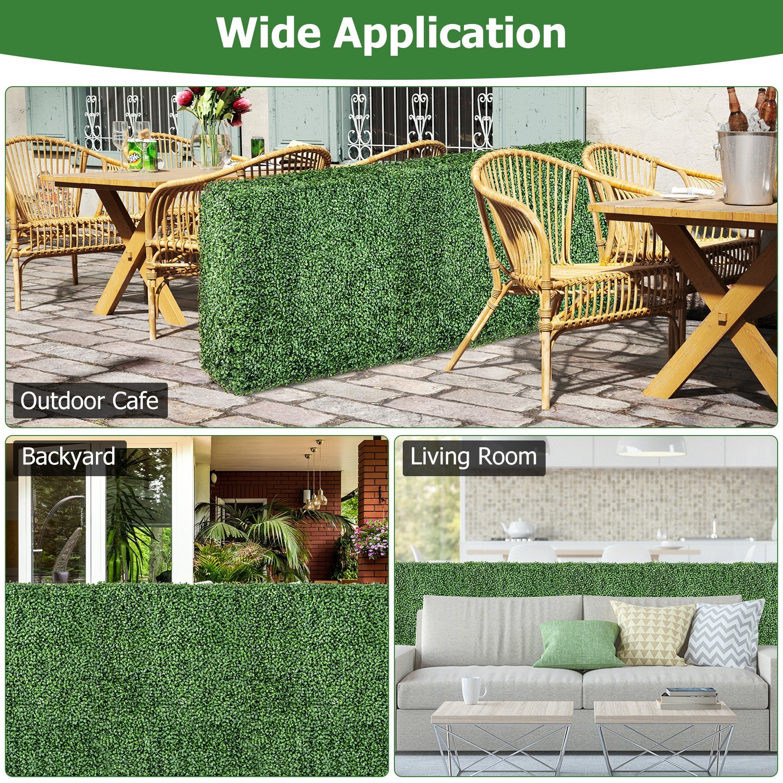 Faux Greenery Room Divider Decorative Privacy Screen Fence Hedge Wall-S, Green Decorative Fencing & Flooring   at Gallery Canada