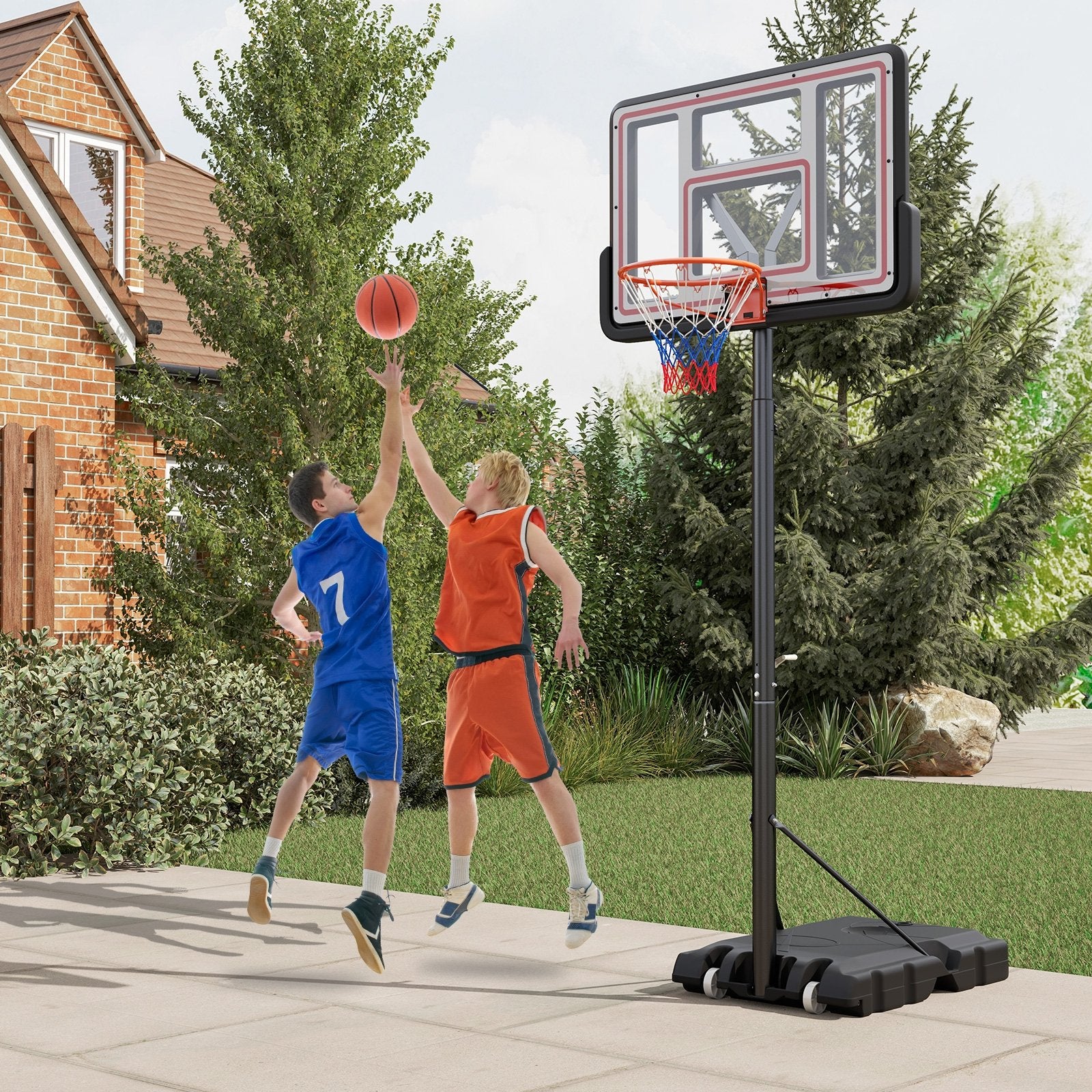 Portable Basketball Hoop Adjustable Basketball Goal System Sport Equipments   at Gallery Canada