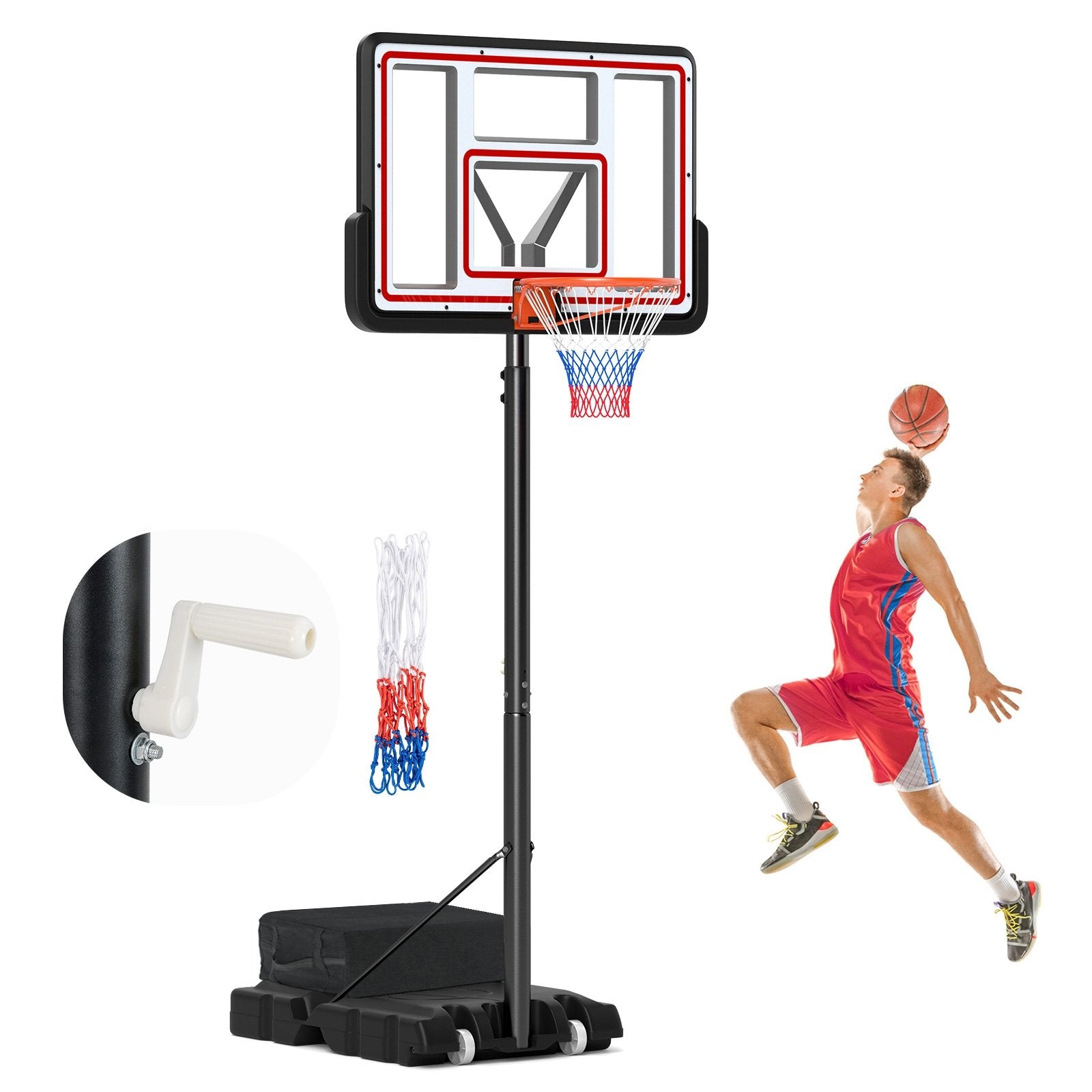 Portable Basketball Hoop Adjustable Basketball Goal System Sport Equipments   at Gallery Canada