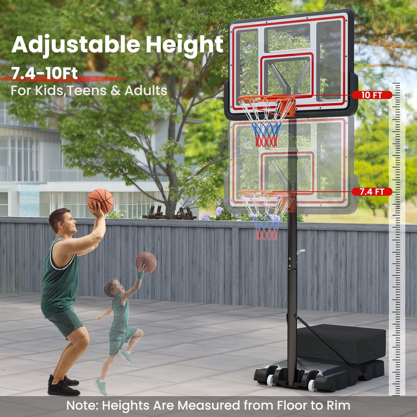 Portable Basketball Hoop Adjustable Basketball Goal System Sport Equipments   at Gallery Canada