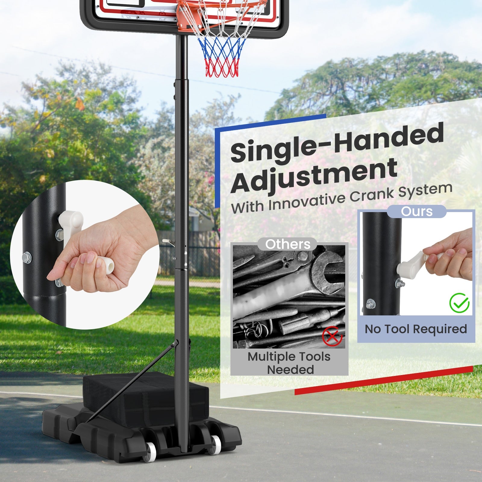 Portable Basketball Hoop Adjustable Basketball Goal System Sport Equipments   at Gallery Canada