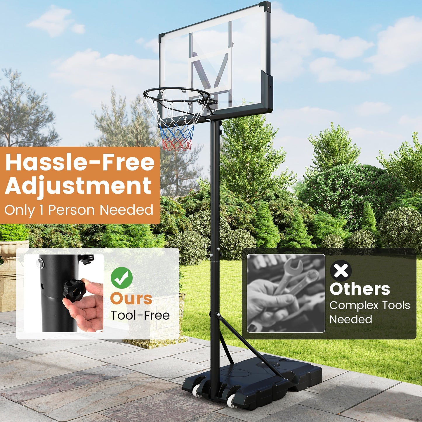 Portable Basketball Hoop Outdoor Basketball Goal System Adjustable for Kids Teens Adults Sport Equipments   at Gallery Canada