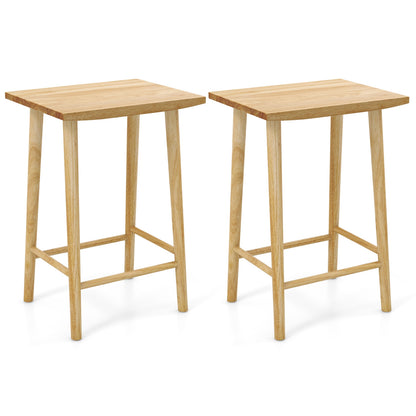 25.5 Inch Bar Stools Set of 2 with Footrest, Natural Bar Stools Natural  at Gallery Canada