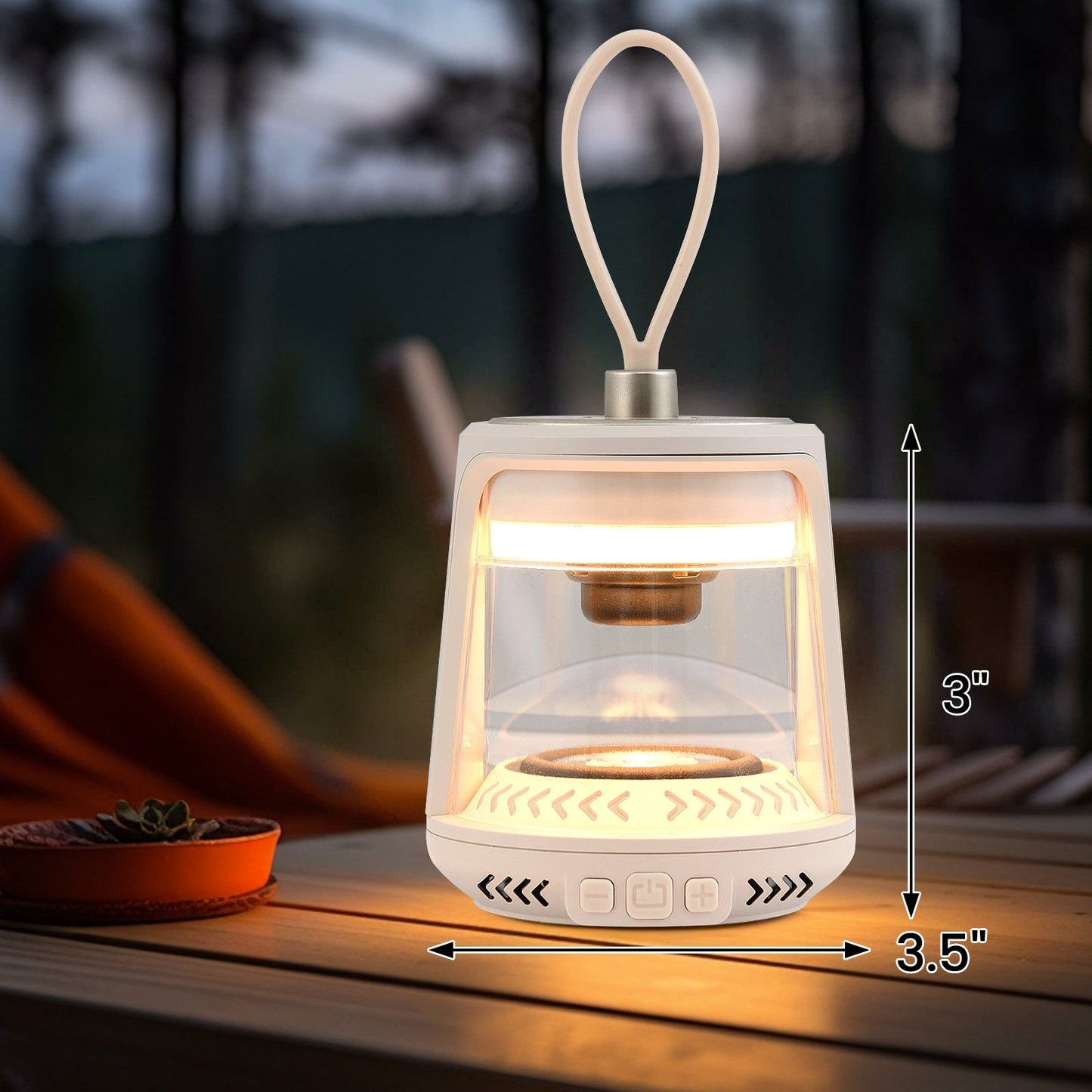 Outdoor Waterproof Camping Lantern Speaker with 3 LED Light Colors, White Camping at Gallery Canada