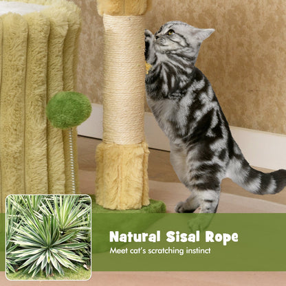 Cute Cat Tree with Sisal Scratching Posts and Dangling Ball, Green Cat Trees Condos & Scratchers at Gallery Canada