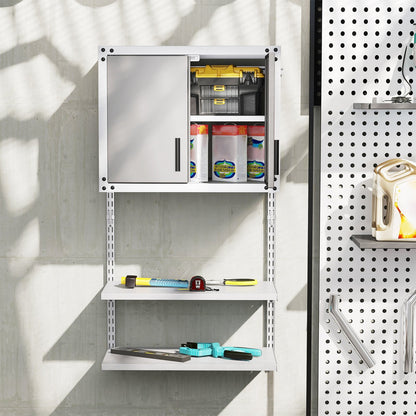 Metal Wall Cabinet with Lock and 3 Adjustable Shelves Garages at Gallery Canada