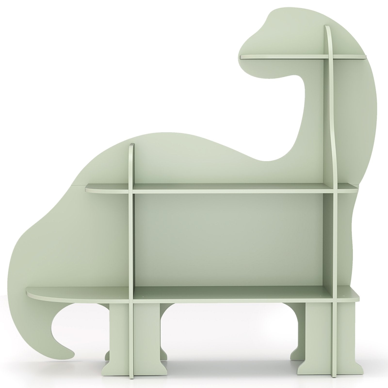 3-Tier Dinosaur Kids Bookshelf for Children, Green Kids Storage Green at Gallery Canada