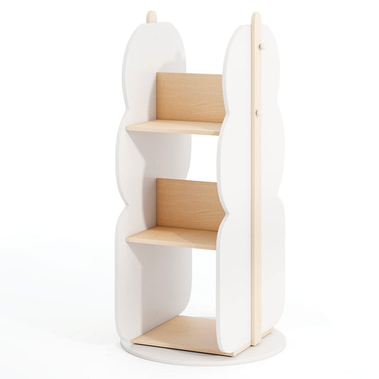 360° Kid's Rotating Bookshelf Toy Storage Organizer with 5 Shelves, White Kids Storage White at Gallery Canada