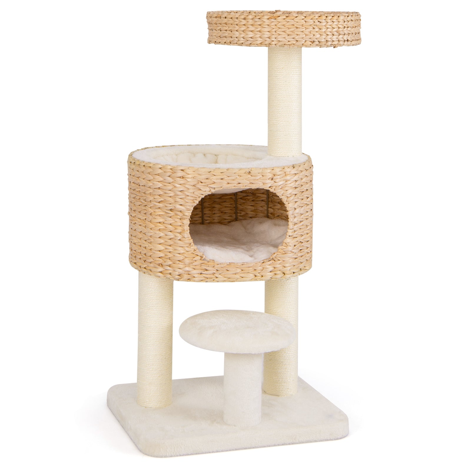 Modern Cat Tower Cat Tree with Top Perch Cattail Fluff Condo, Natural Cat Trees Condos & Scratchers Natural at Gallery Canada