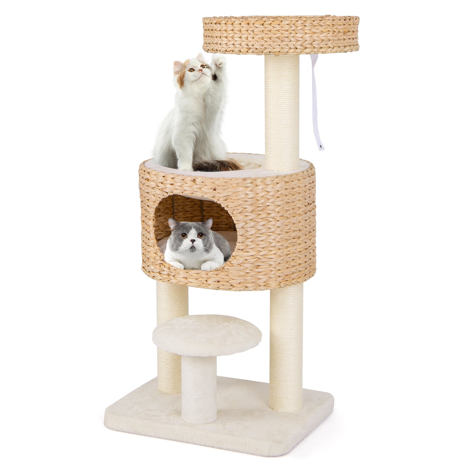 Modern Cat Tower Cat Tree with Top Perch Cattail Fluff Condo, Natural Cat Trees Condos & Scratchers at Gallery Canada