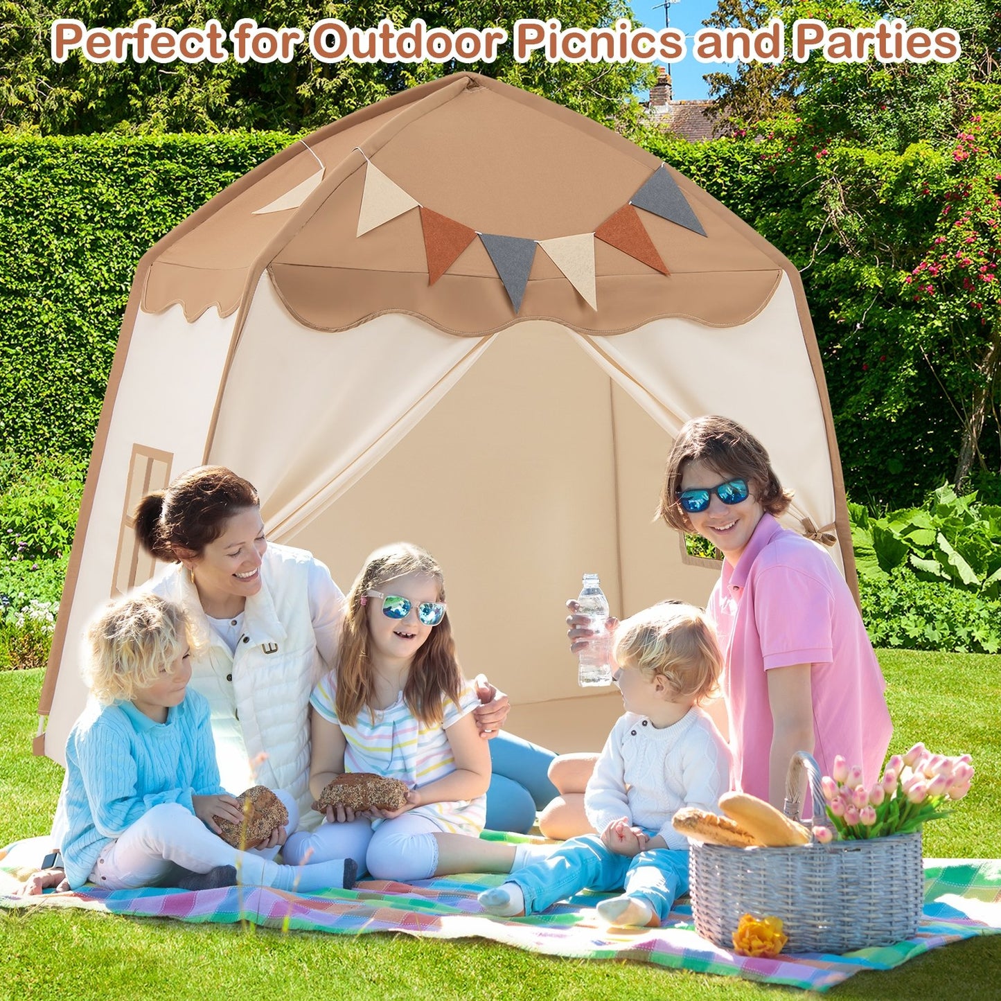 Kids Play Tent Bed Tent with String Lights Extra Large Playhouse Tent, Coffee Play Tents & Playhouse at Gallery Canada